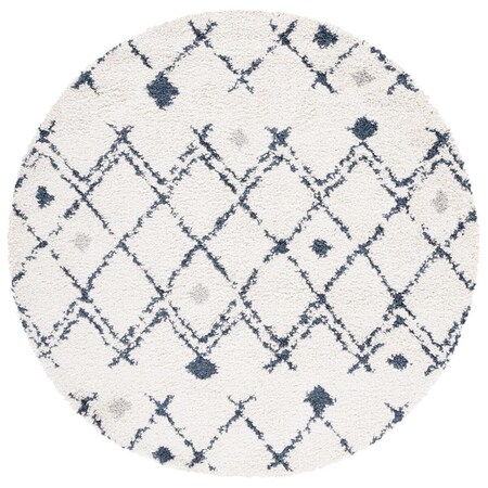 Safavieh 3 x 3 ft. Round Berber Shag Rug Cream / Gray BER164D-3R